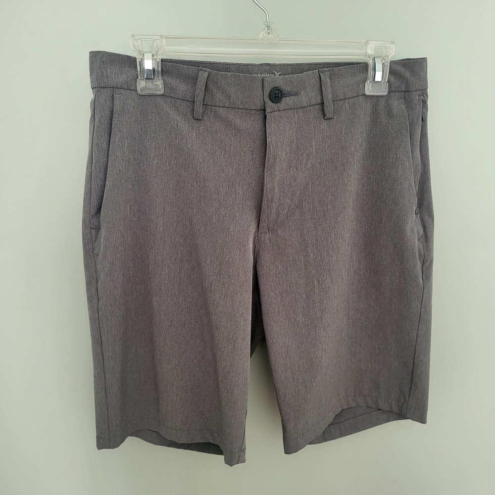 Old Navy Men 30 Waist Go Dry Dressy Shorts Pockets Gray 9" Inseam